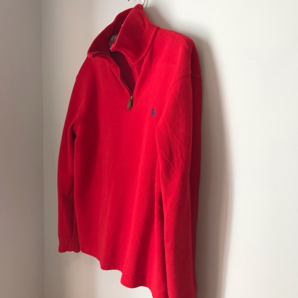 Polo by Ralph Lauren Red Quarter Zip Size S - Picture 2 of 4
